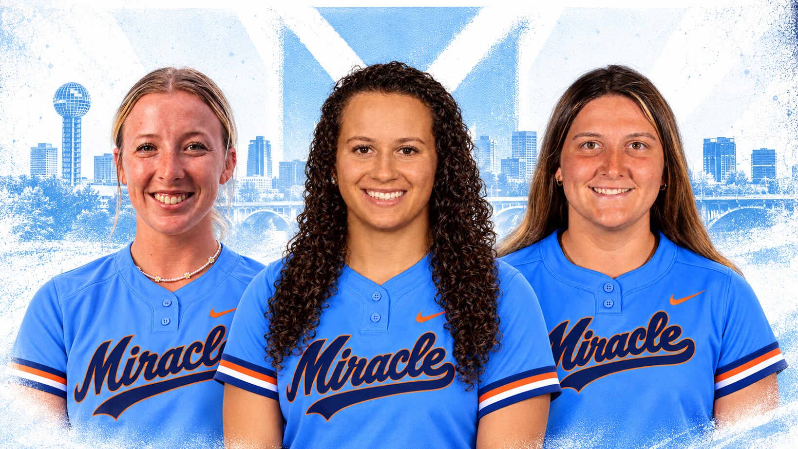 Abigail Knight, Bianca Cruz and Meaghan Houk together in Knoxville Miracle uniforms